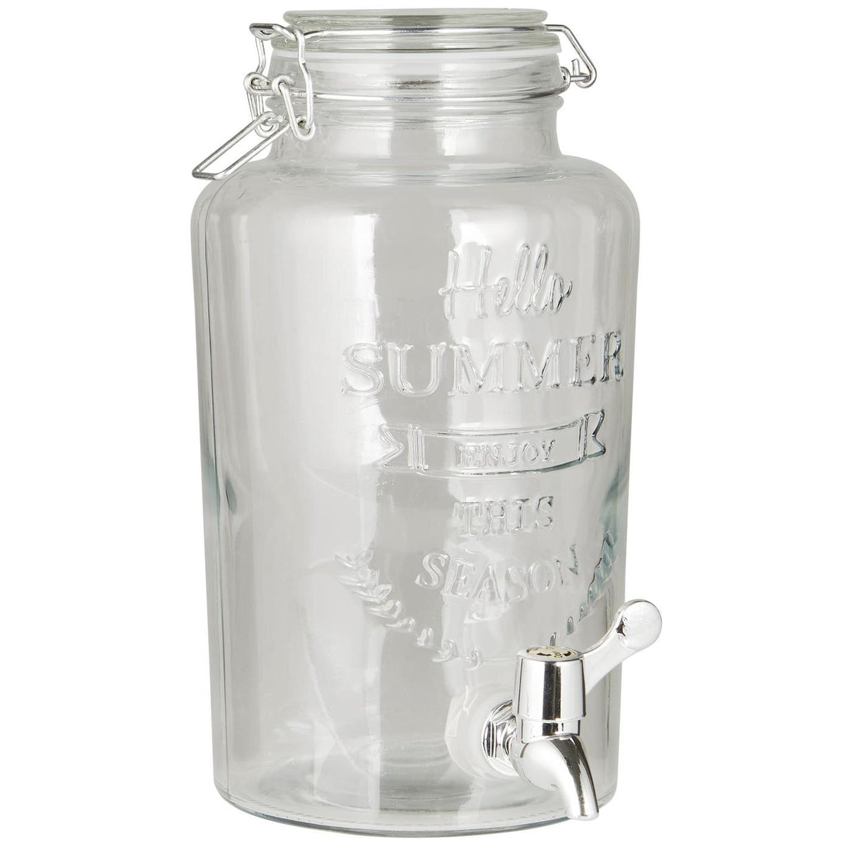 Saftdispenser med tappehane i klart glas fra Ib Laursen