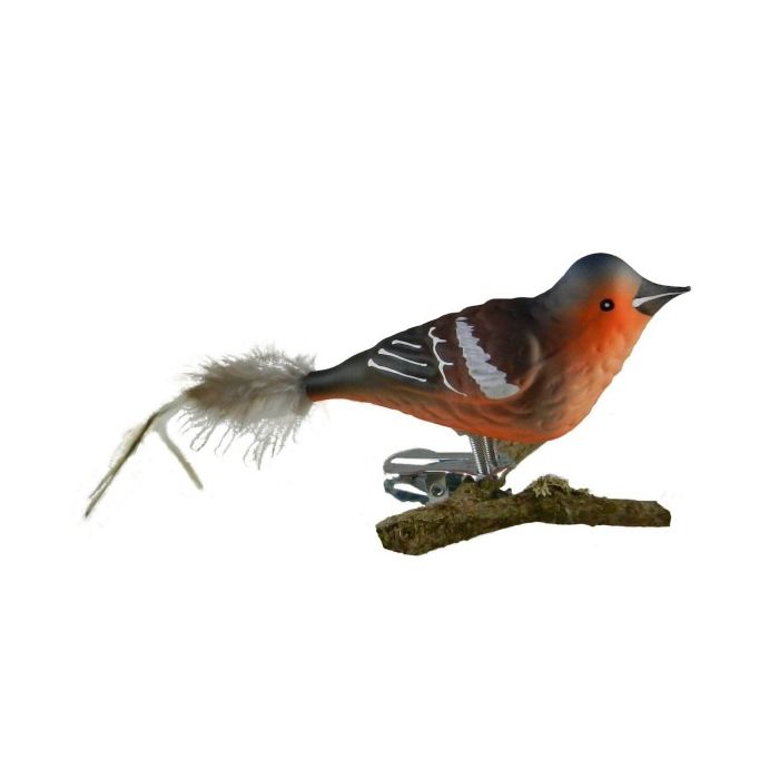 Fugl med klips i glas Bogfinke