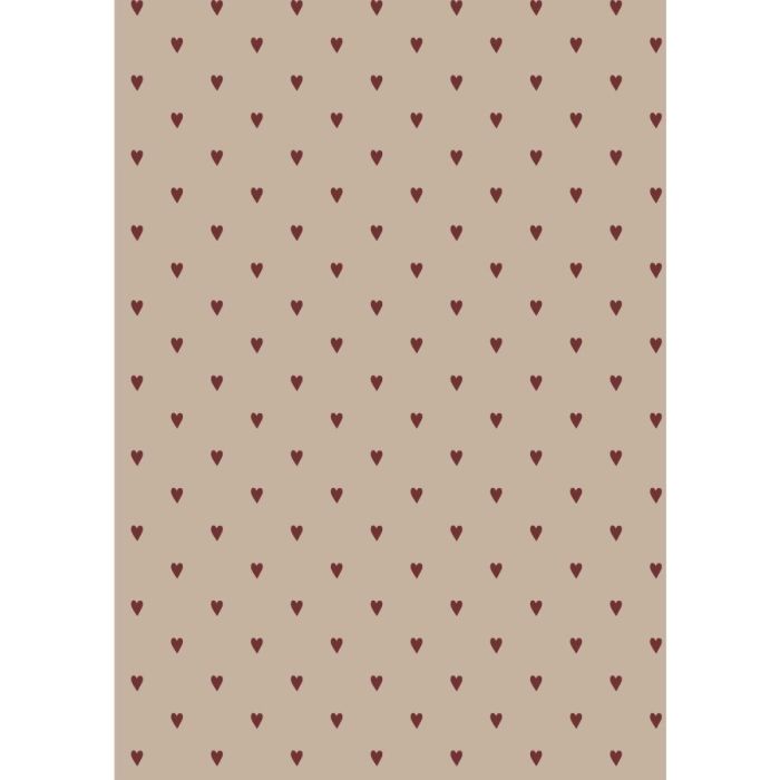 Julegavepapir med røde hjerter