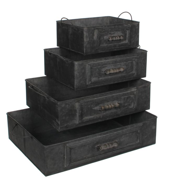 Zinkbakker i sæt med 3 stk