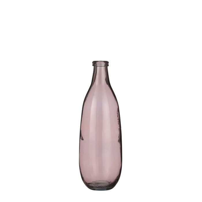Lyserød glasvase 40 cm høj i genanvendt glas