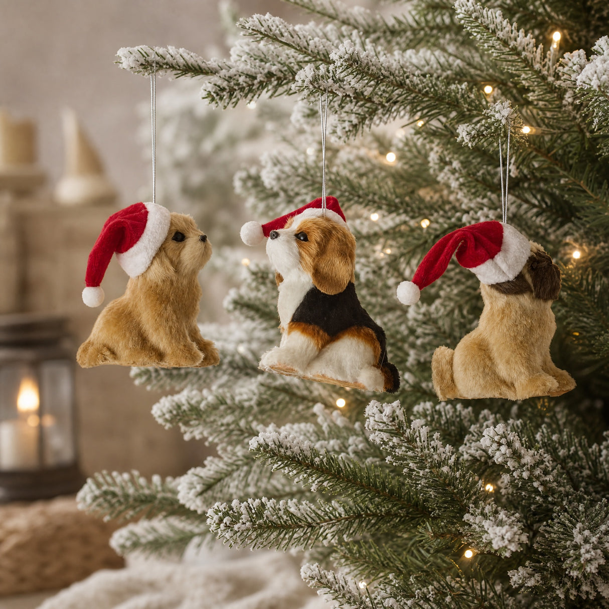 Blød julehund med nissehue