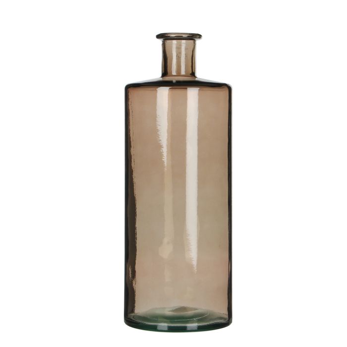 Høj Guan glasvase i brunt glas