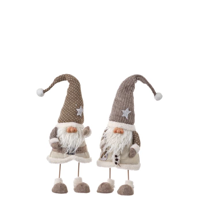 Nissegnomer i brune nuancer 58 cm høj -Med bælte