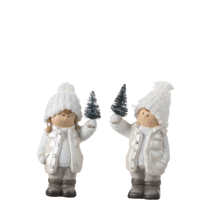 Vinterbørn med juletræ