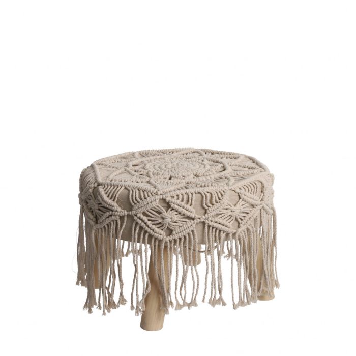 Macrame skammel 29,5 cm høj