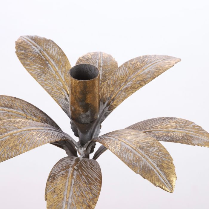 Lysestage guldfarvede blade