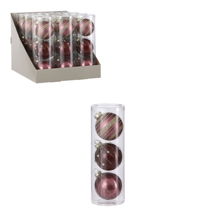 Julekugler rosa 3-pak