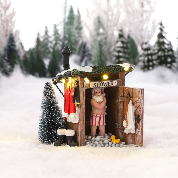 Luville Julemanden i bad