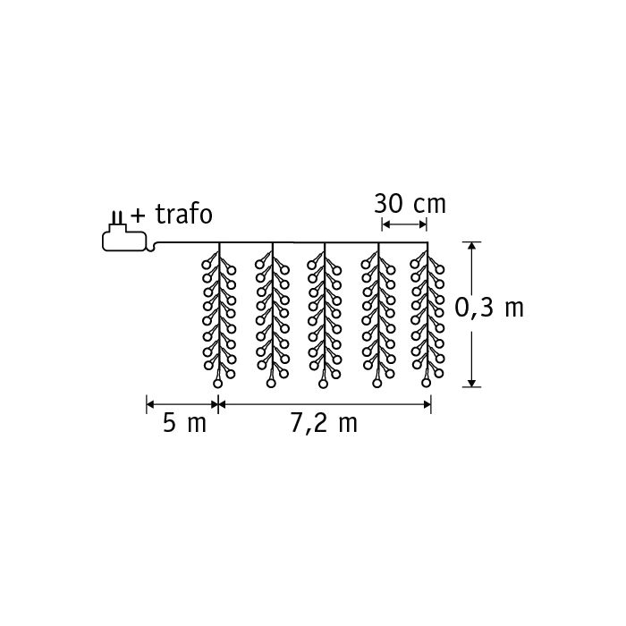 Lyskæde istapper 650 led-lys 720 cm lang
