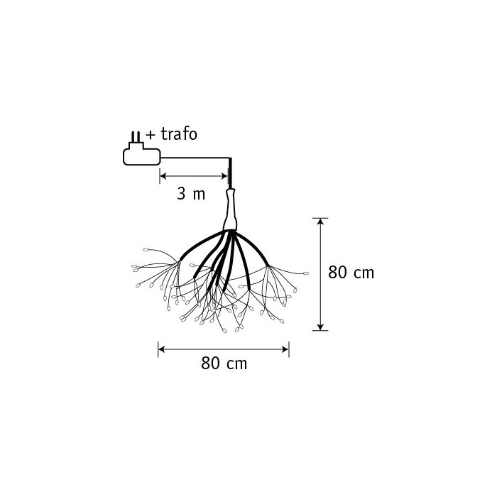 Hængende mælkebøttefrø med LED-lys 80 cm i dia