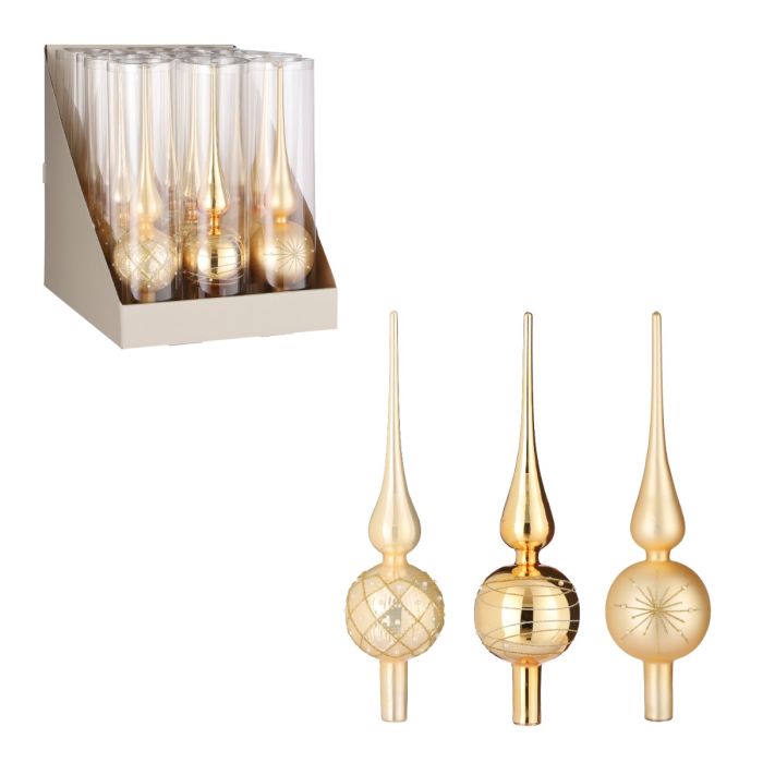 Juletræstop i guld og champagne