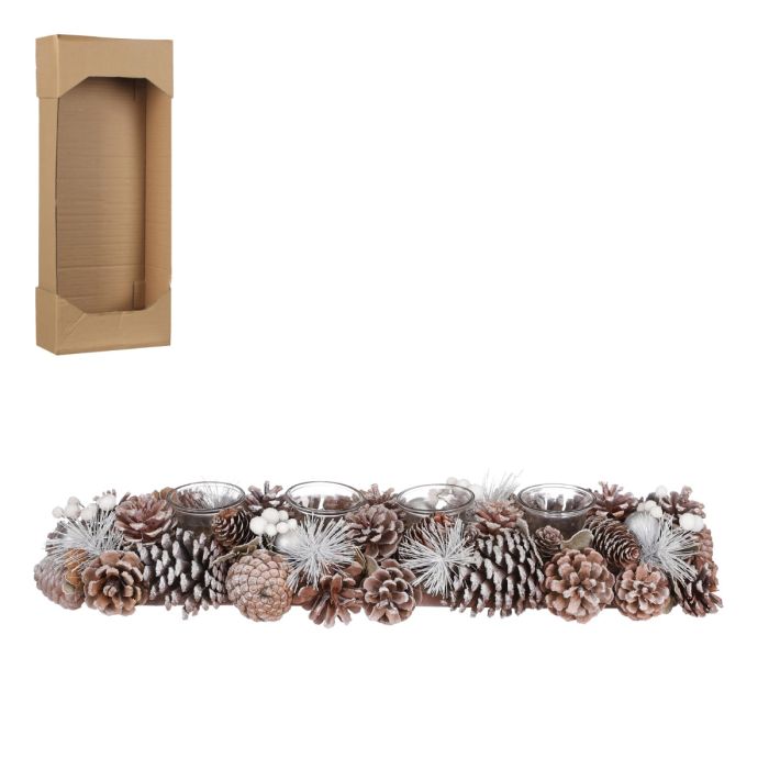 Adventsstage med kogler og hvide bær