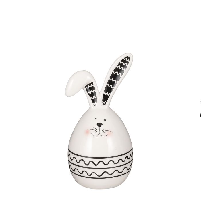 Påskehare æggeform med sort mønster