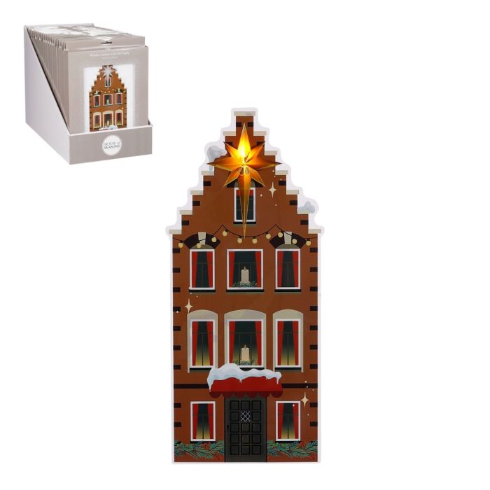 Vinduespynt Hollandsk kanalhus med lysende stjerne