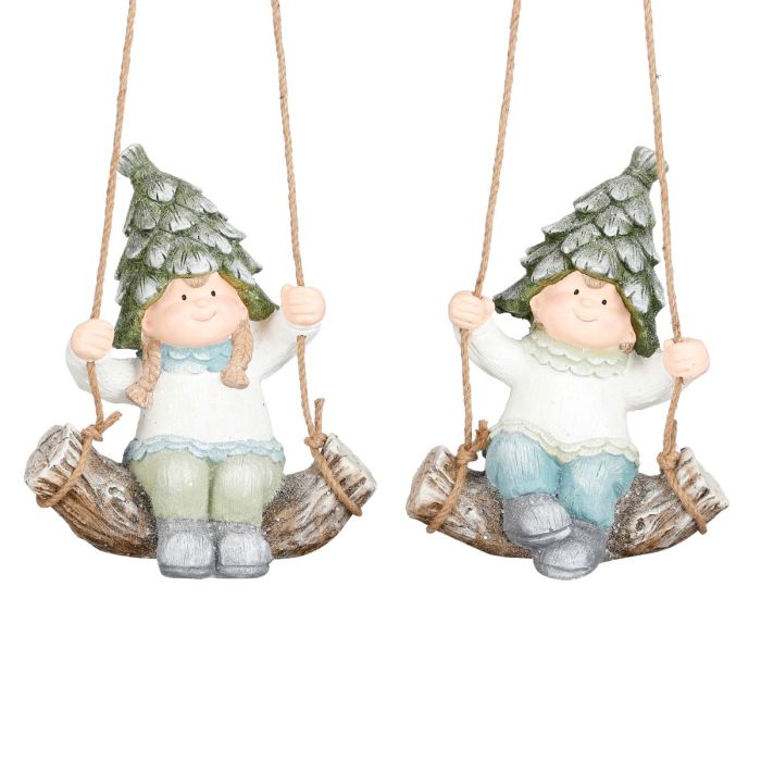 Vinterbørn på gynger