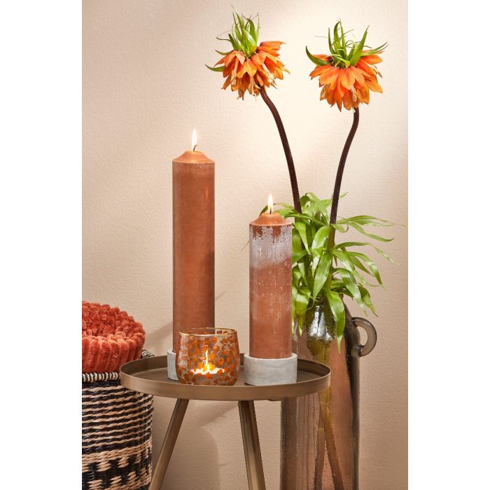 Lysestage til bloklys lysegrå