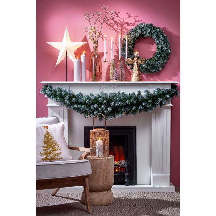 Pude med juletræ beige 45 cm x 45 cm