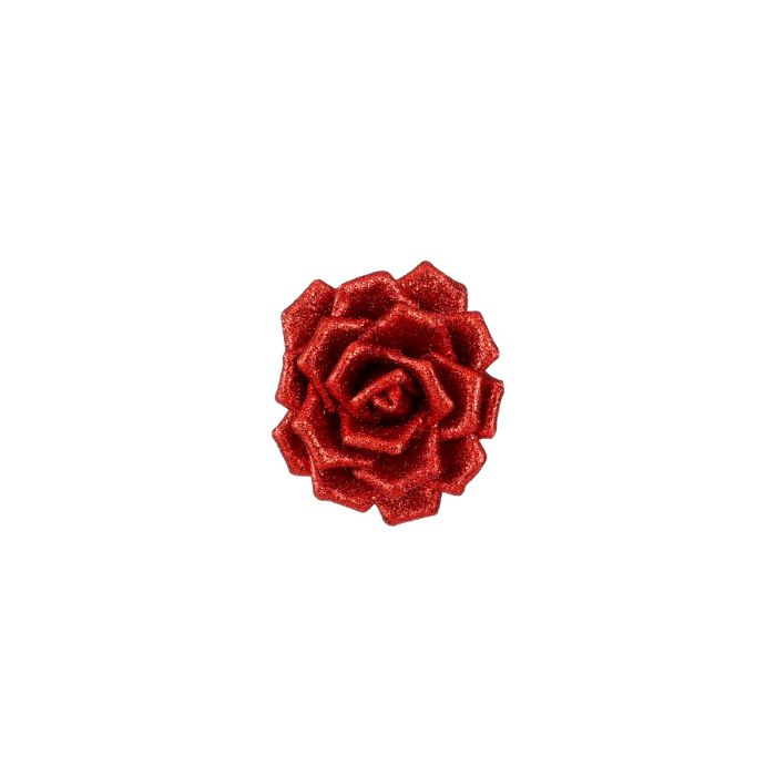 Rose med klips rød glimmer