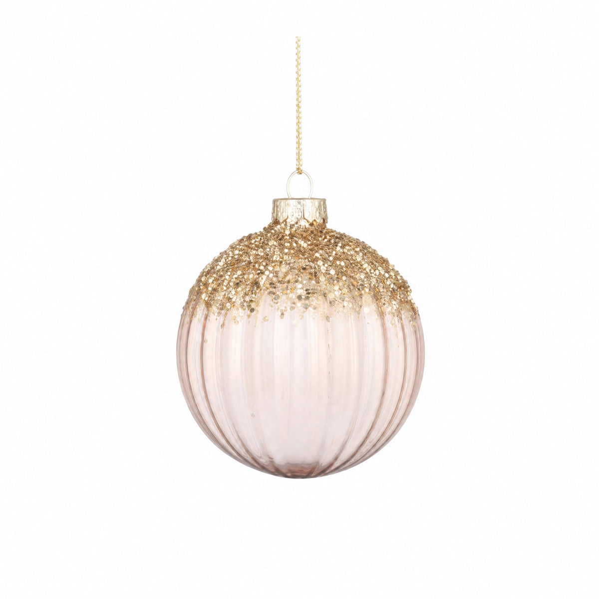 Julekugler i klart glas med glimmer