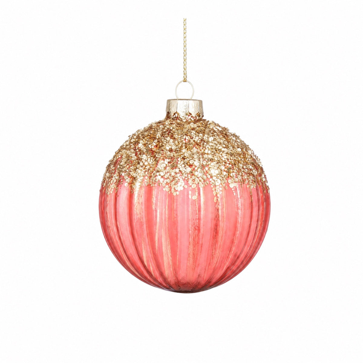 Julekugler i klart glas med glimmer