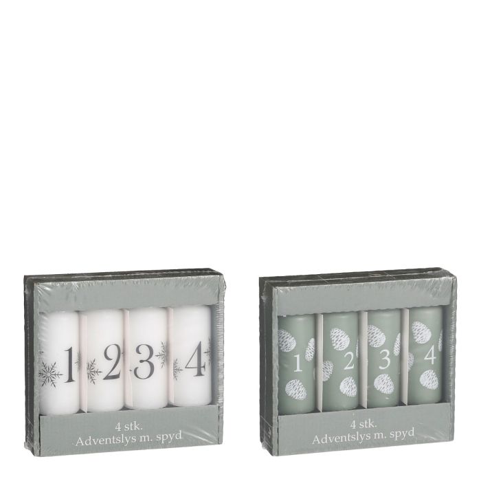 Adventslys med spyd hvid eller grøn