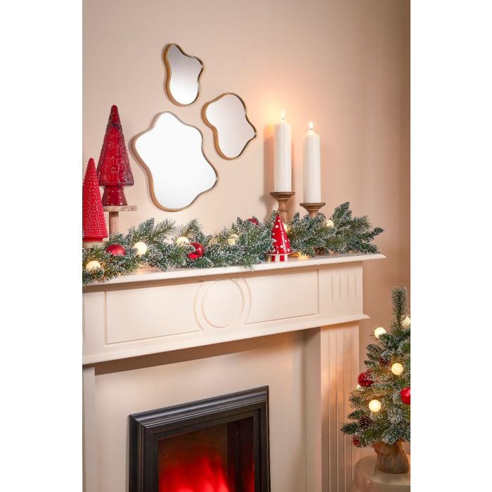 Kaprun granguirlande med pynt og lys 270 cm lang