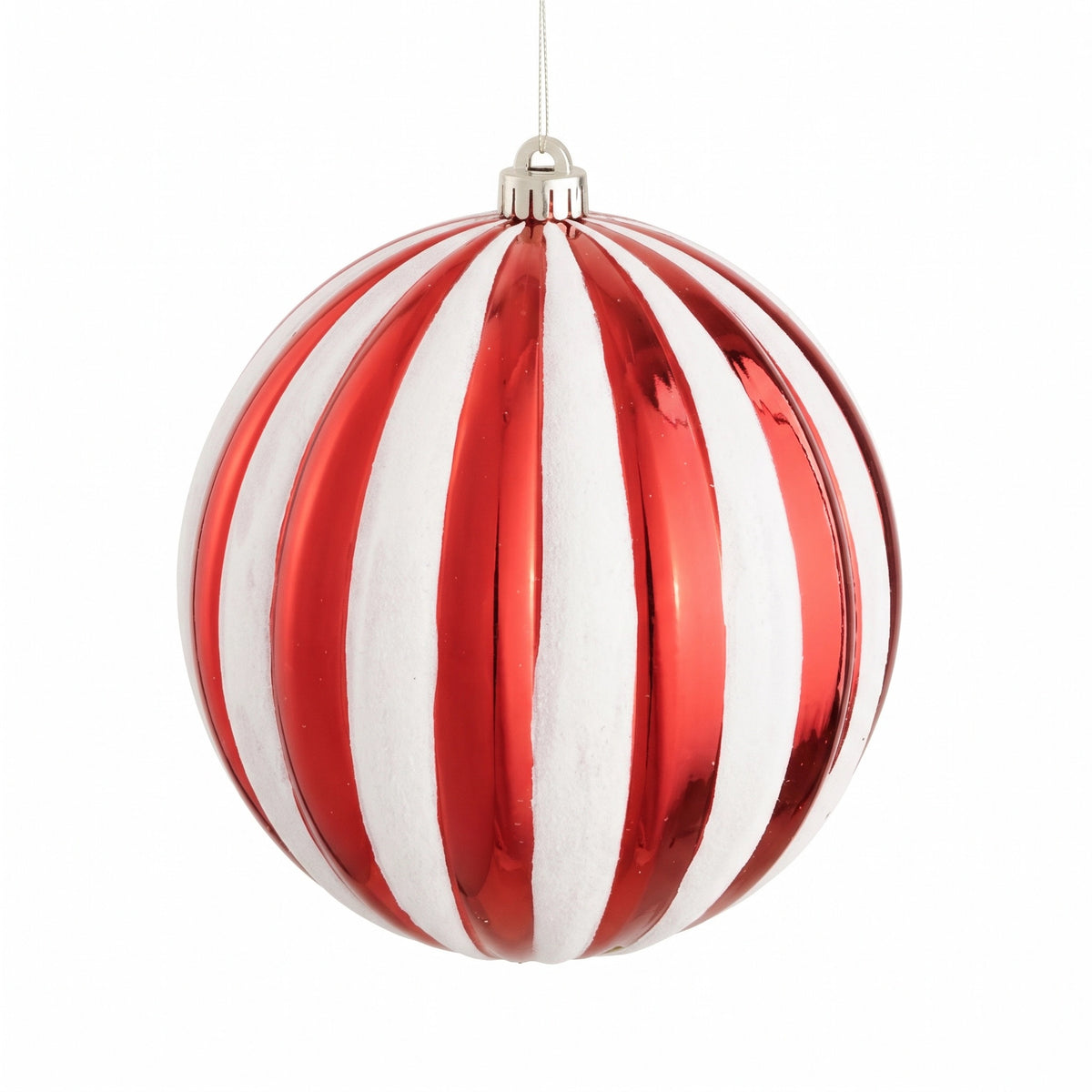 Stor julekugle med riller 20 cm i dia