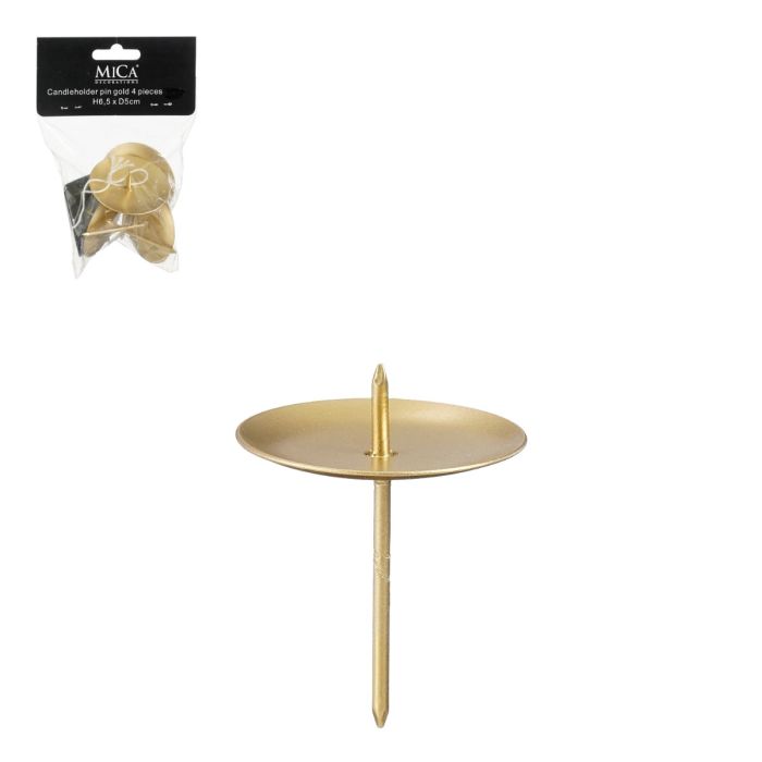 Lysholdere til adventskrans guld 4-pak