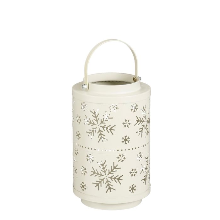 Lanterne med snefnug beige