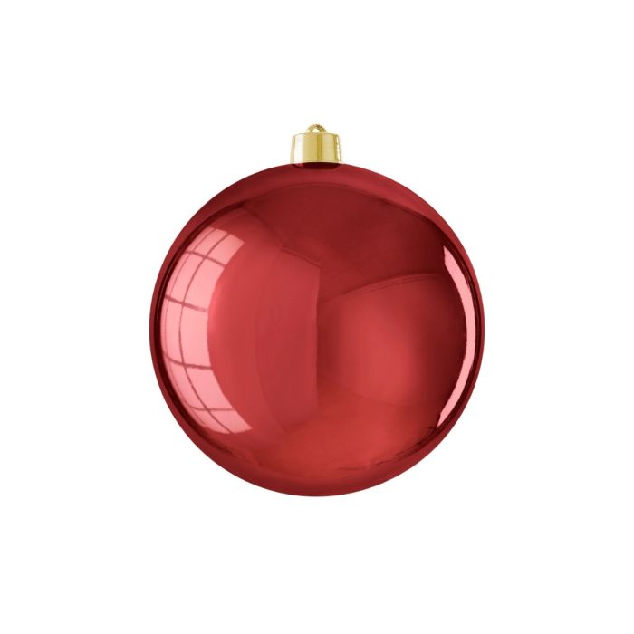 Stor julekugle blank mørkerød 20 cm i dia