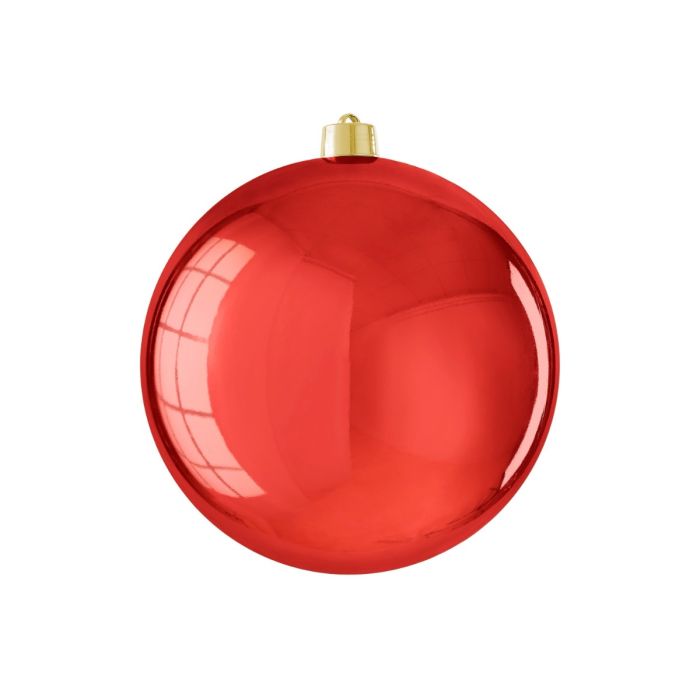 Stor julekugle blank rød 25 cm i dia
