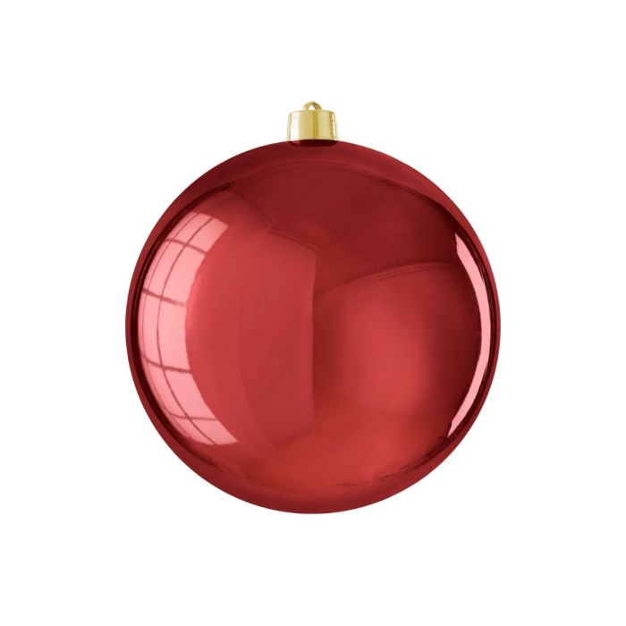 Stor julekugle blank mørkerød 25 cm i dia