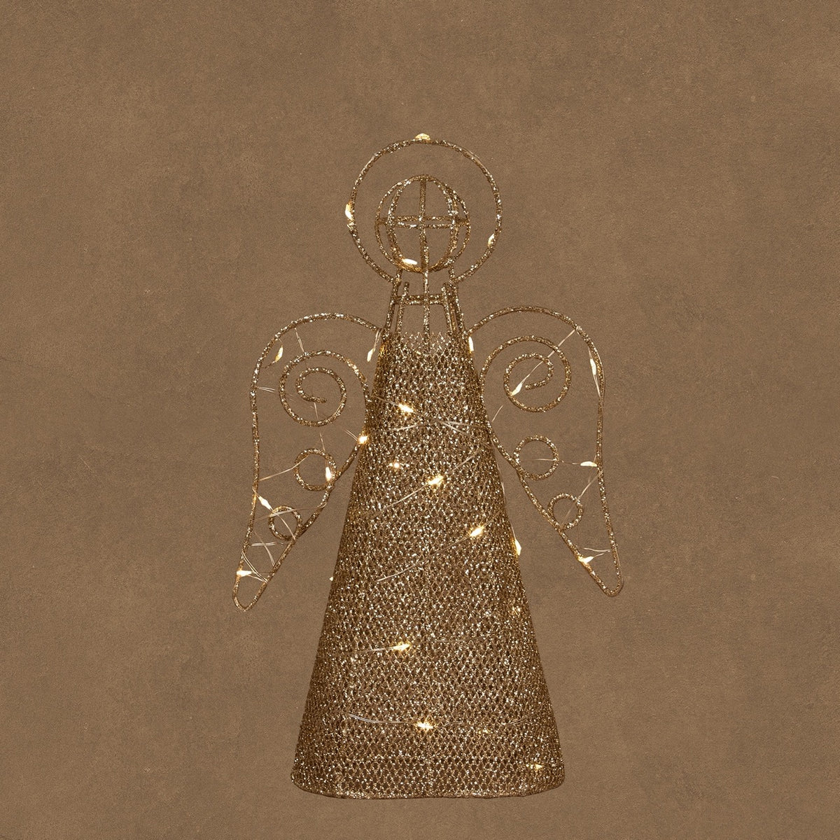 Engel med lys til juletræets top 31 cm høj fra Luca Lighting