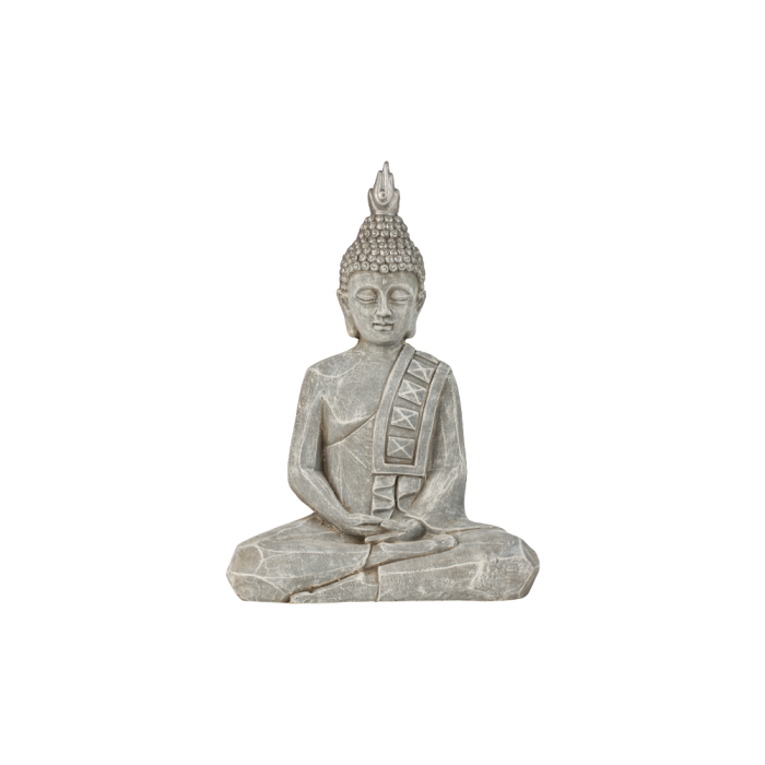 Buddha 50 cm høj grå