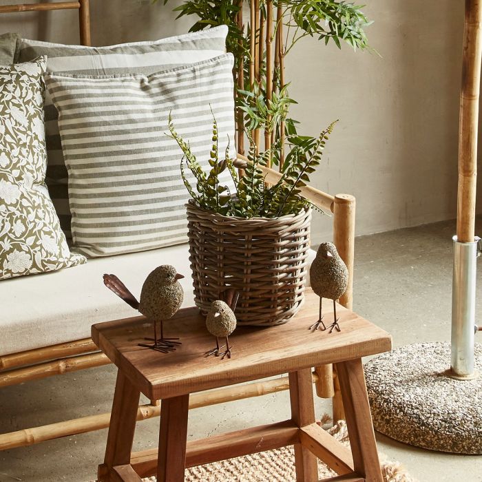 Fugle til dekoration grå/bronze