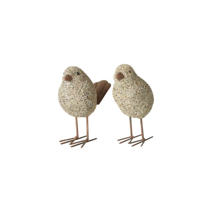 Fugle til dekoration grå/bronze