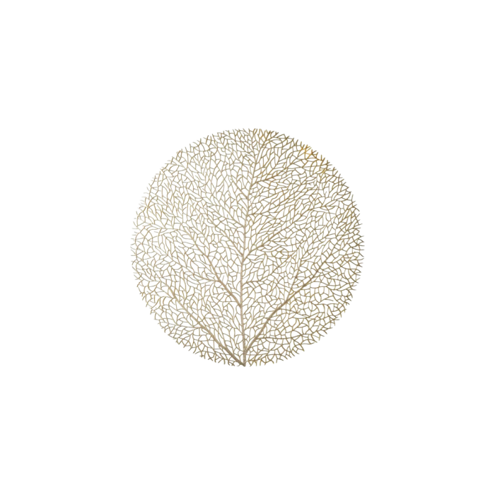 Speedtsberg guldfarvet pyntedækkeserviet med træmønster