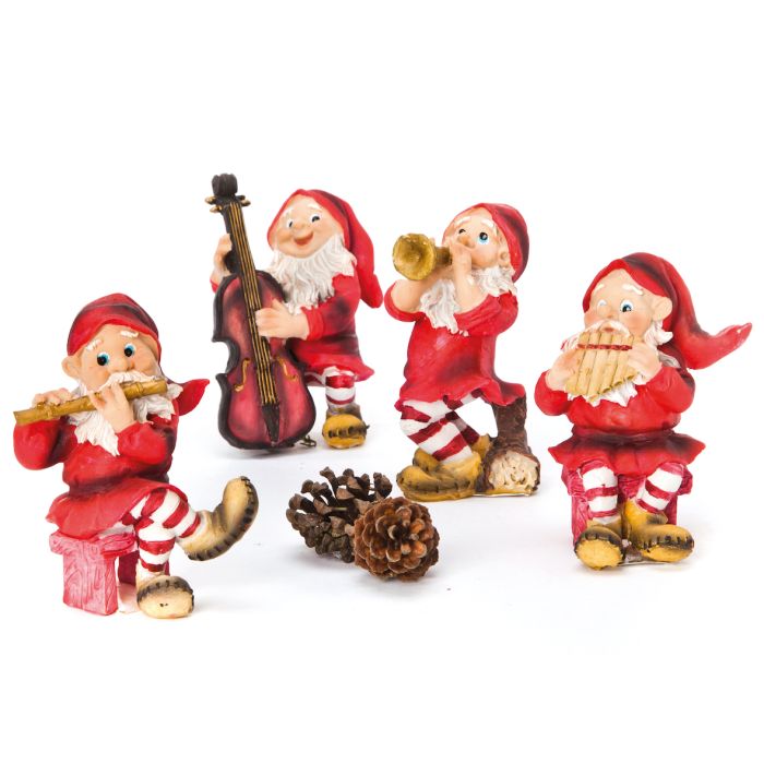 Skovnisse med musikinstrument