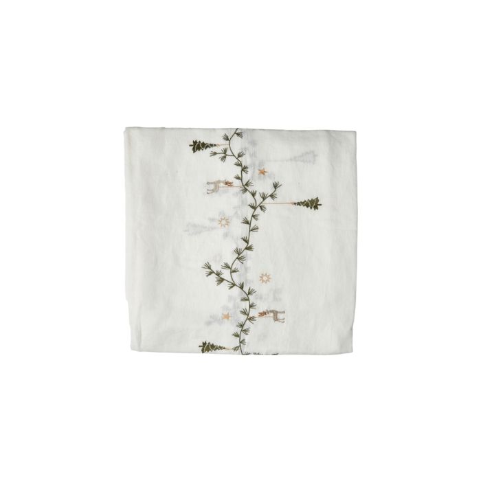 Dug med vintermotiv 140 cm x 360 cm hvid