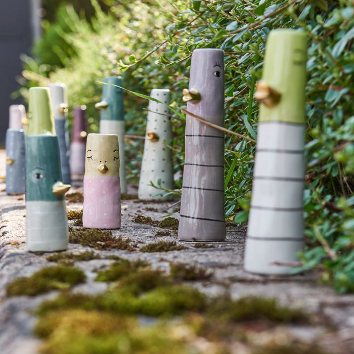 Vase and 18 cm lyserød & lysegul