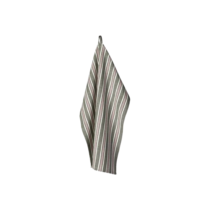 Stribet viskestykke grøn/hvid/rød fra Speedtsberg