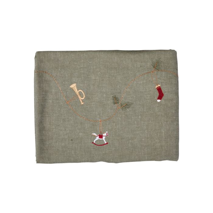 Juledug 140 cm x 240 cm grågrøn