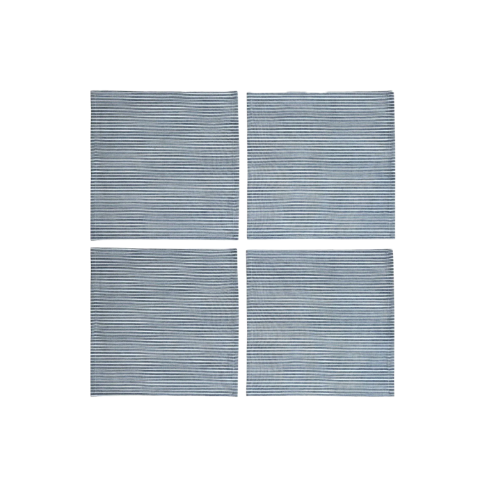 4 Speedtsberg stofservietter med mørkeblå striber