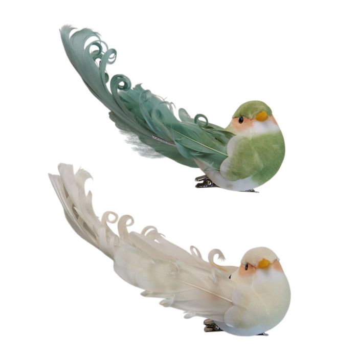 Fugl med klips 14 cm lang