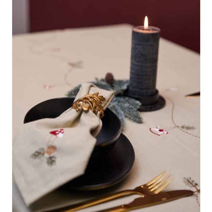 Stofservietter med broderi 4-pak