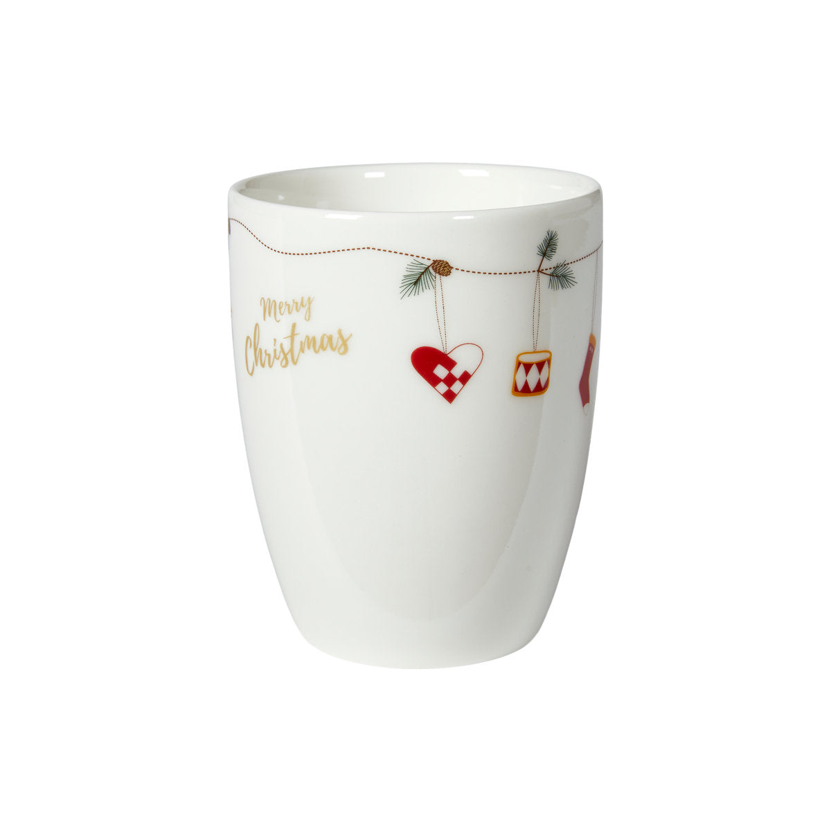 Krus i porcelæn med juleguirlande fra Speedtsberg