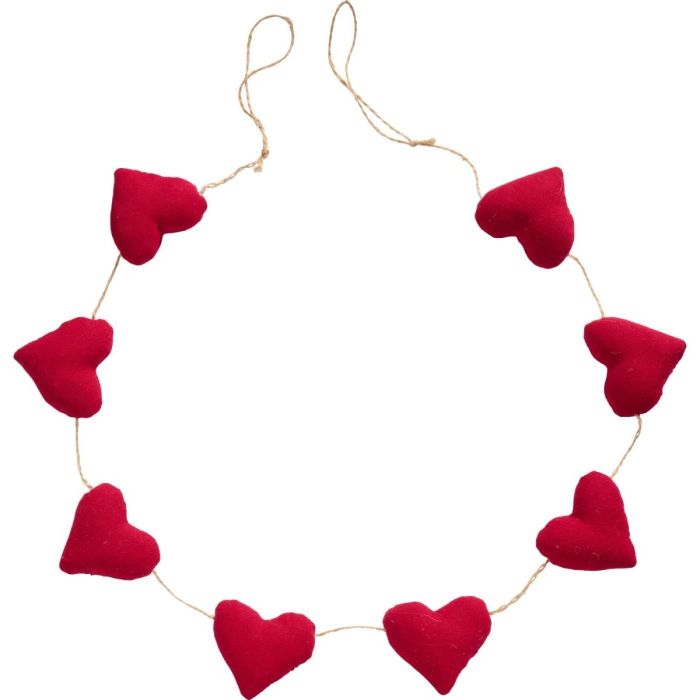 Guirlande med røde hjerter
