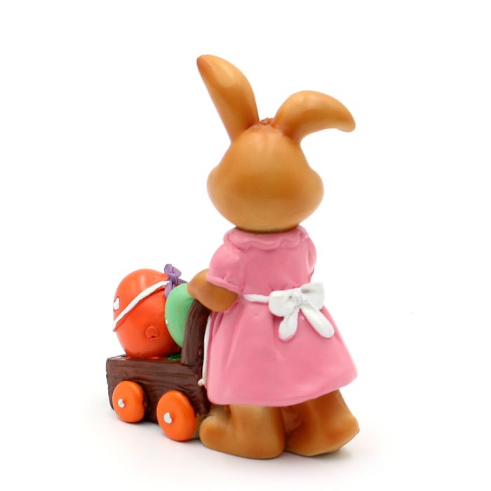 Påskehare med æg i trillebør