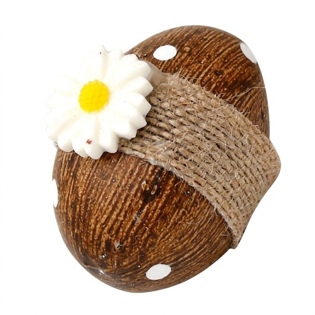 Påskeæg med bånd & blomst 5 cm højt
